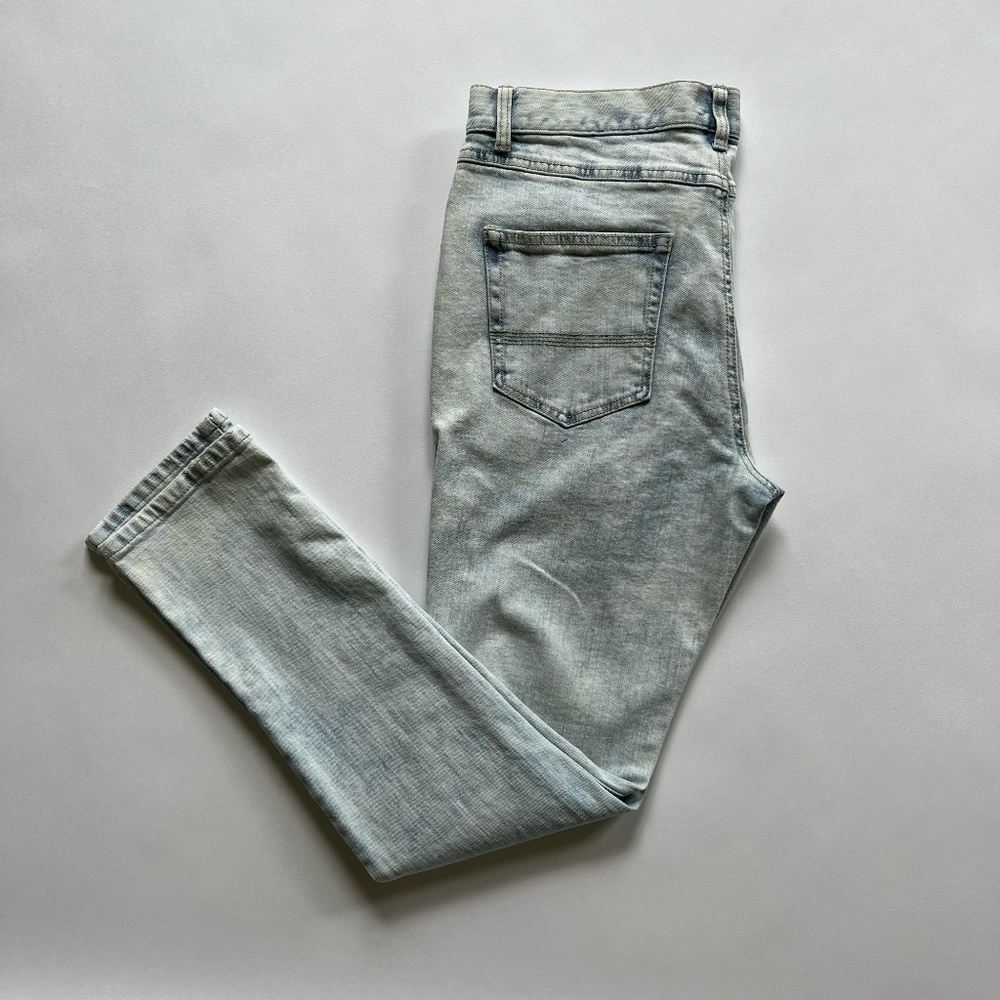 Sun & Stone Men Light Blue Stone Wash Denim Jeans, Size 32